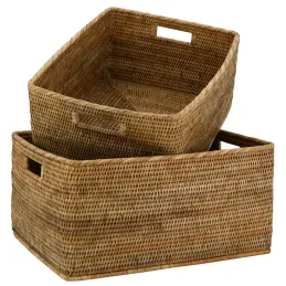 Corbeilles de rangement en rotin (Lot de 2)