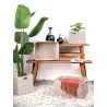 Cache-pots carrés en rotin patiné blanc (lot de 2)