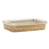 Ensemble plat  et support en rotin