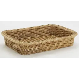 Ensemble plat  et support en rotin