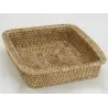 Ensemble plat à gratin et support en rotin