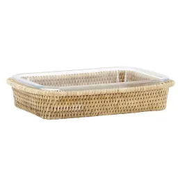 Ensemble plat  et support en rotin