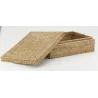 Coffret rectangulaire en rotin naturel