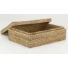 Coffret rectangulaire en rotin naturel