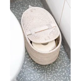 Rangement pour papier toilette en rotin