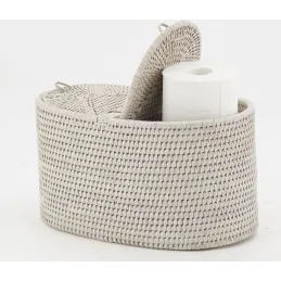 Rangement pour papier toilette en rotin