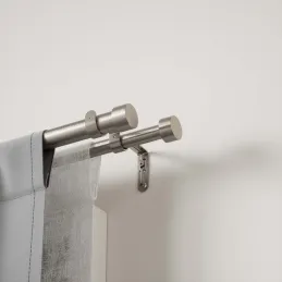 Tringle à rideaux nickel Cappa 305 à 457 cm