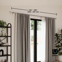 Tringle à rideaux nickel Cappa 305 à 457 cm