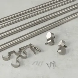 Tringle à rideaux nickel Cappa 305 à 457 cm