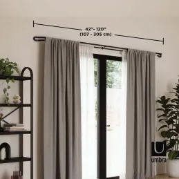Double tringle à rideaux extensible Midnight