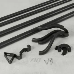 Double tringle à rideaux extensible Midnight
