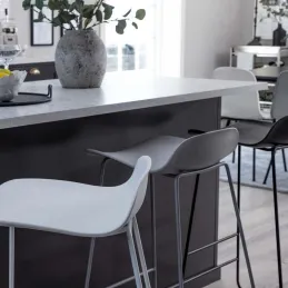 Tabouret de bar en acier et plastique Wave (Lot de 2)
