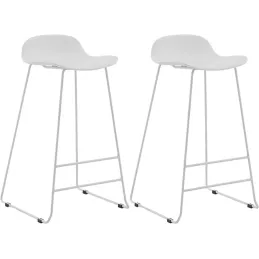 Tabouret de bar en acier et plastique Wave (Lot de 2)