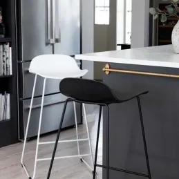 Tabouret de bar en acier et plastique Wave (Lot de 2)