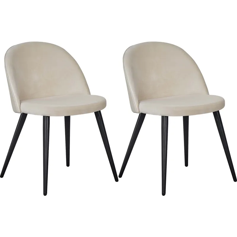 Chaise en velours avec pieds en acier Velvet (Lot de 2)