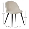 Chaise en velours avec pieds en acier Velvet (Lot de 2)