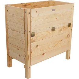 Carré potager avec espace de stockage en pin