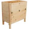 Carré potager avec espace de stockage en pin