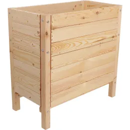 Carré potager avec espace de stockage en pin