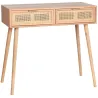 Console en MDF et rotin tressé Roro