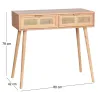 Console en MDF et rotin tressé Roro