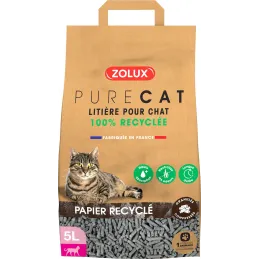 Litière éco conçue en papier recyclé Purecat