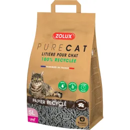Litière éco conçue en papier recyclé Purecat