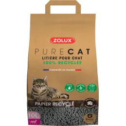 Litière éco conçue en papier recyclé Purecat