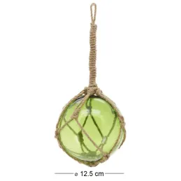 Boule en verre avec corde 12.5 cm