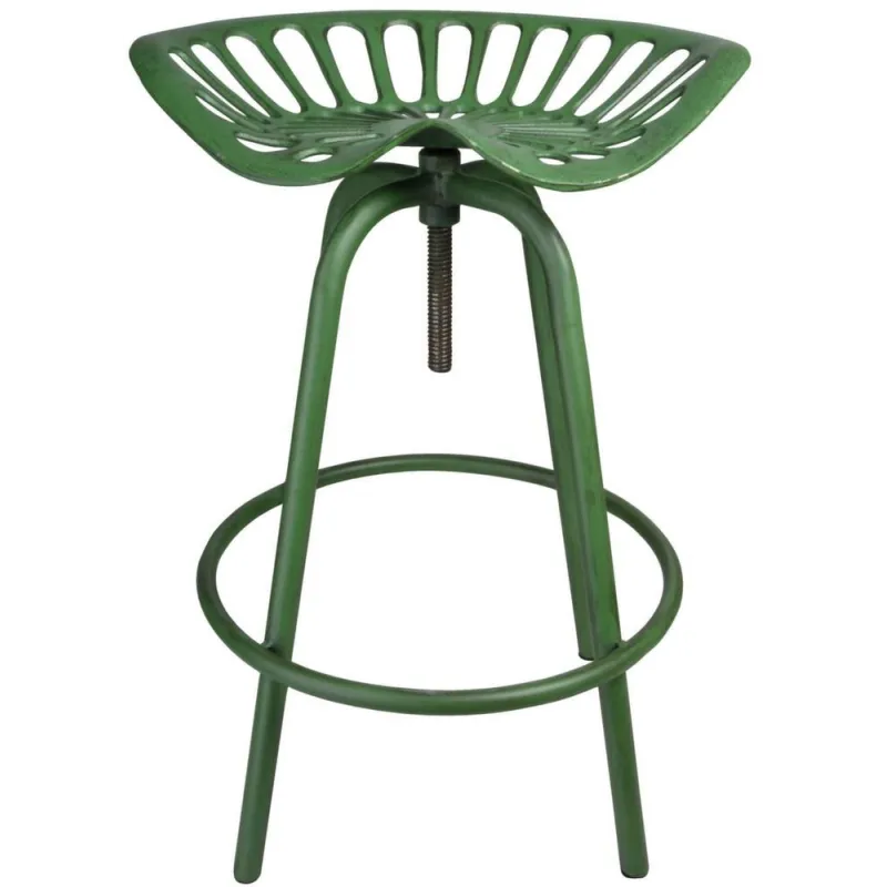 Tabouret avec assise de tracteur en métal