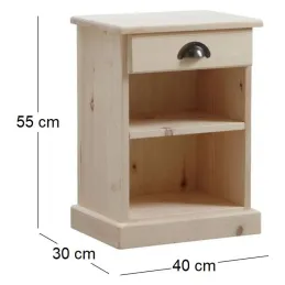 Table de nuit en épicéa brut