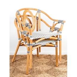 Fauteuil en rotin naturel et polyrésine Ona