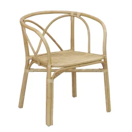 Fauteuil en rotin naturel dossier croisé Charlie