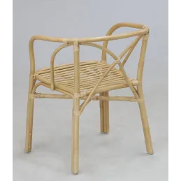 Fauteuil en rotin naturel dossier croisé Charlie
