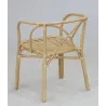 Fauteuil en rotin naturel dossier croisé Charlie