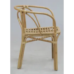 Fauteuil en rotin naturel dossier croisé Charlie