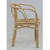 Fauteuil en rotin naturel dossier croisé Charlie