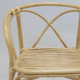 Fauteuil en rotin naturel dossier croisé Charlie