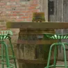 Tabouret avec assise de tracteur en métal