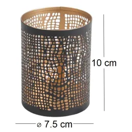 Photophore en métal ajouré 7.5 x 10 cm (Lot de 2)