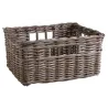 Corbeille de rangement en poelet gris (Lot de 2)