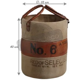 Rangement vintage en cuir de buffle et coton