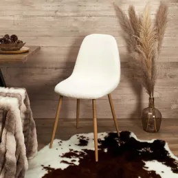 Chaise assise en tissu bouclette Freya (Lot de 2)