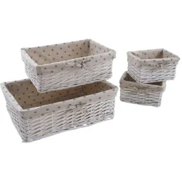 Corbeilles blanches rangement malin (Lot de 4)