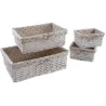 Corbeilles blanches rangement malin (Lot de 4)