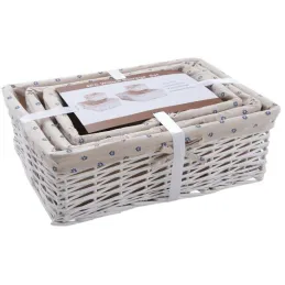 Corbeilles blanches rangement malin (Lot de 4)