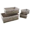 Corbeille rangement avec doublure tissu (Lot de 4)