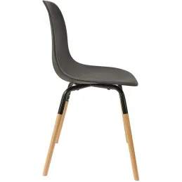 Chaise scandinave pieds métal et bois de hêtre Phenix (Lot de 2)