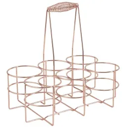 Panier 6 bouteilles design métal cuivré