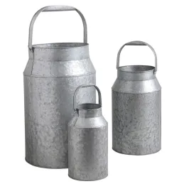 Bidon à lait en zinc lourd (Lot de 3)